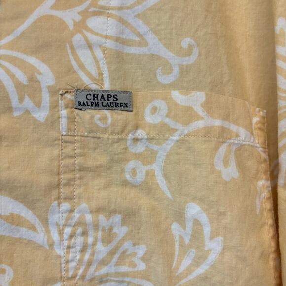 Vintage 90s Chaps Ralph Lauren Hawaiian Shirt Floral Vacation Beachy Retirement - Picture 8 of 8